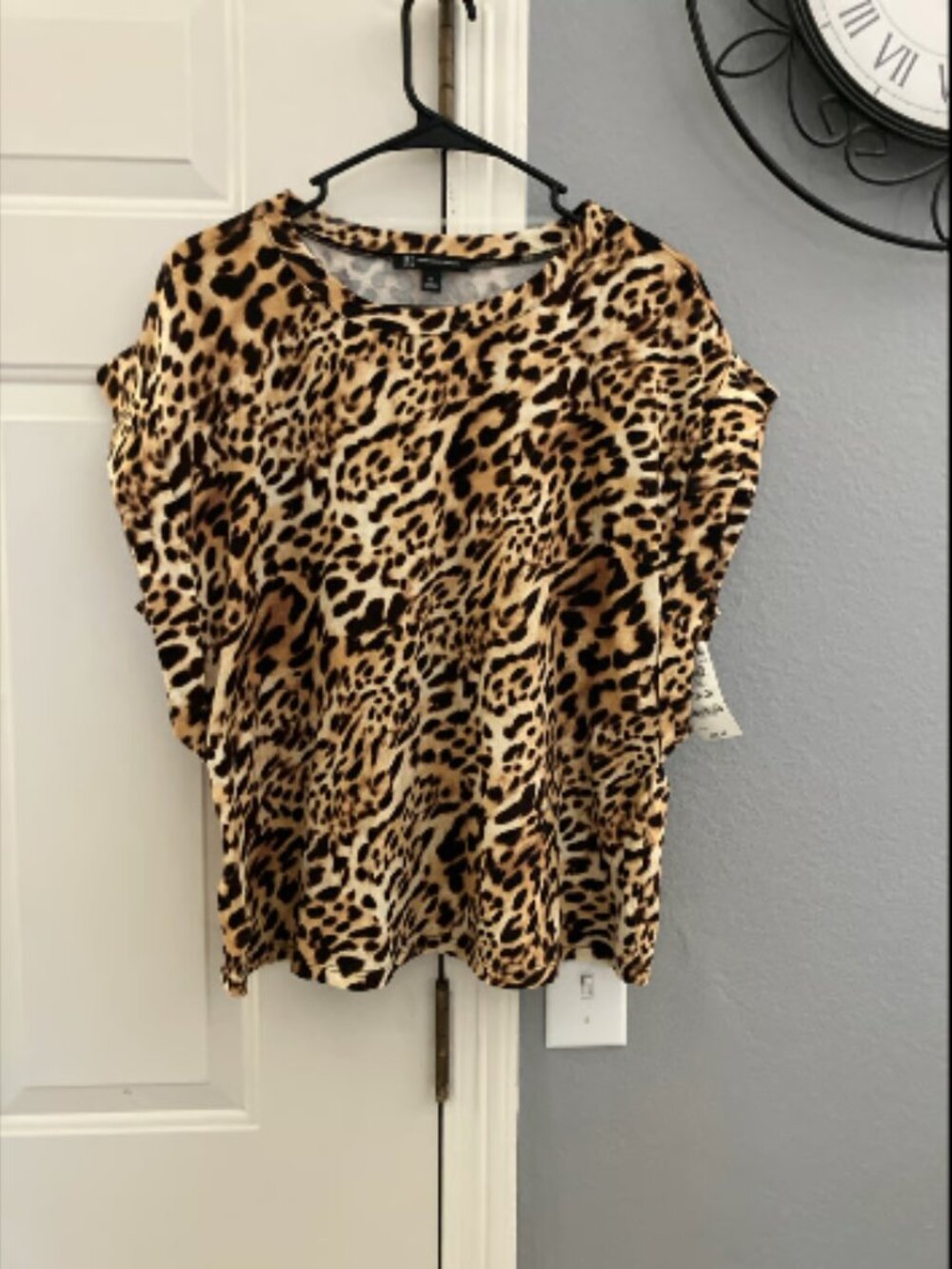 NWT INC International Concepts brand size Petite Large Animal Print Shirt